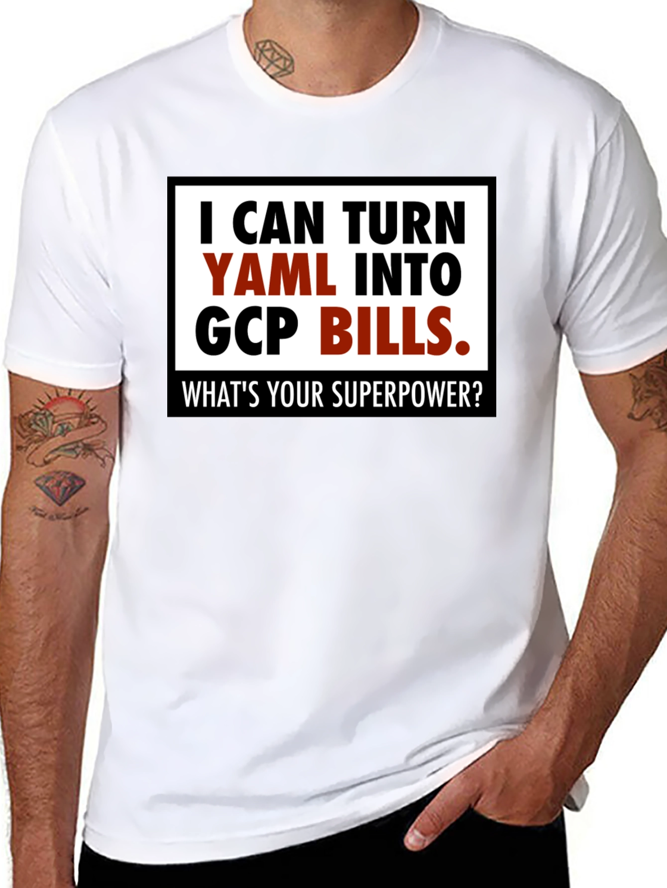 YAML to GCP Bills T-Shirt - Superpower Tee
