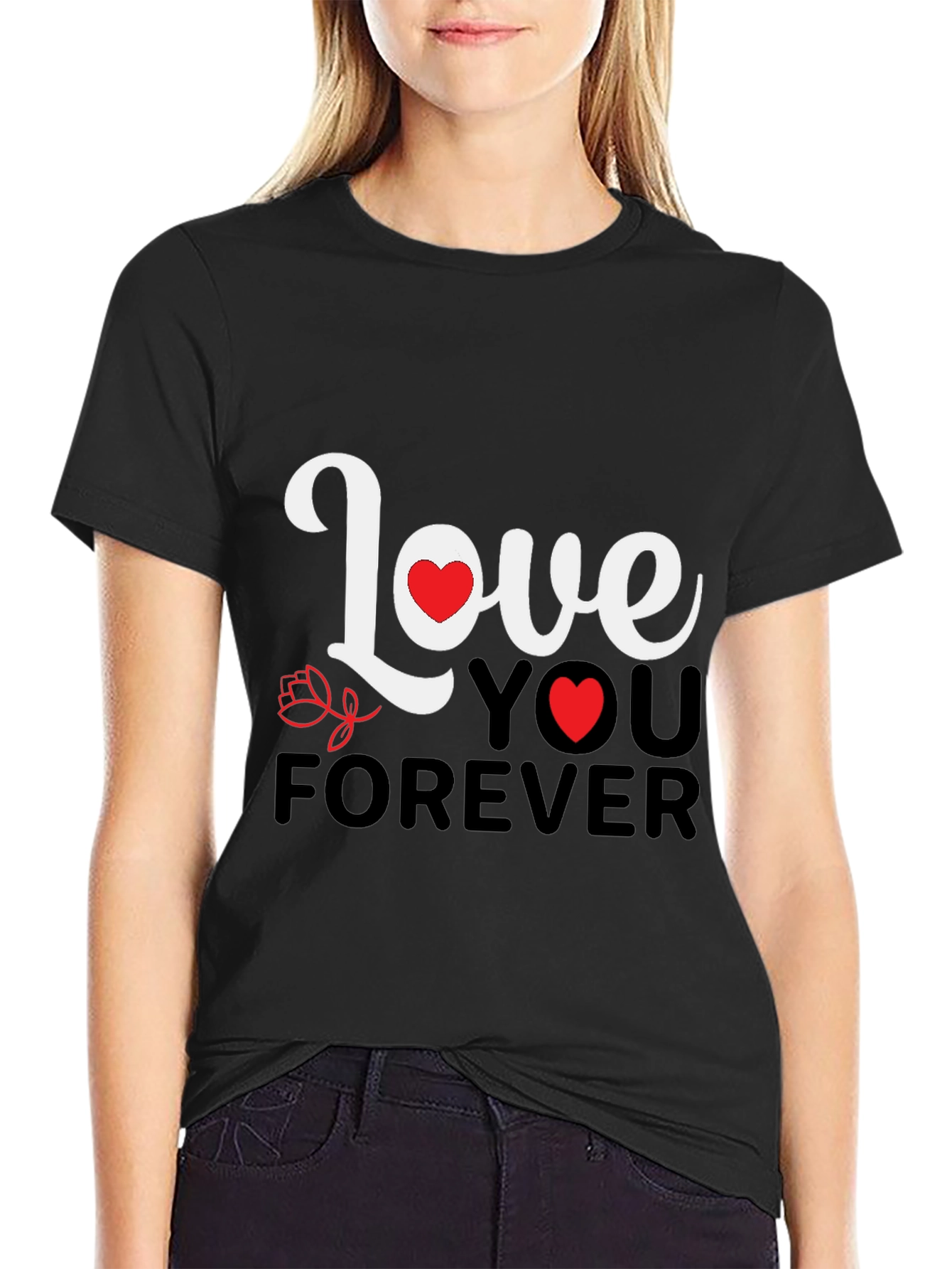 Love You Forever Graphic Tee - Black