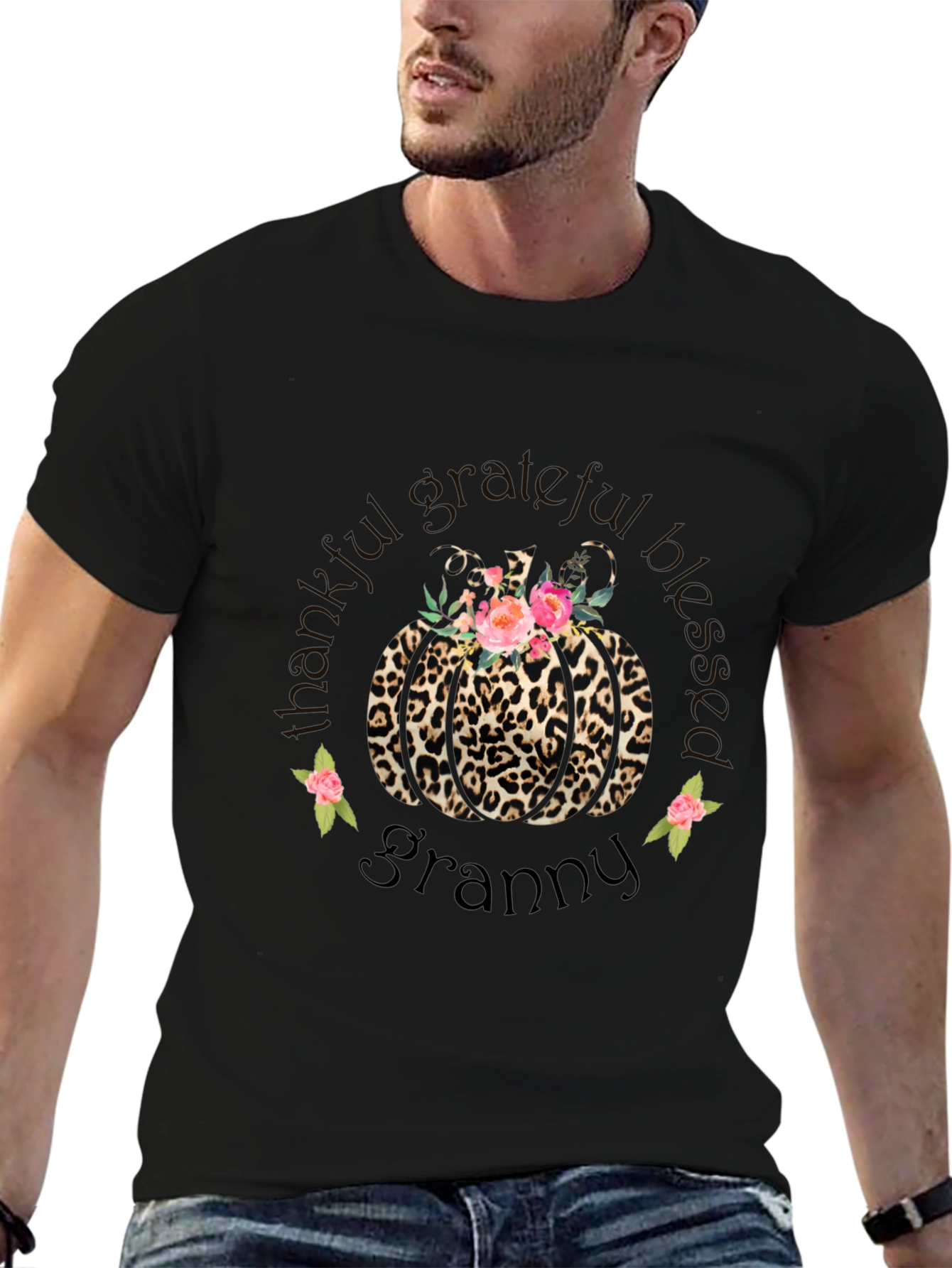 Leopard Pumpkin Granny Graphic T-Shirt