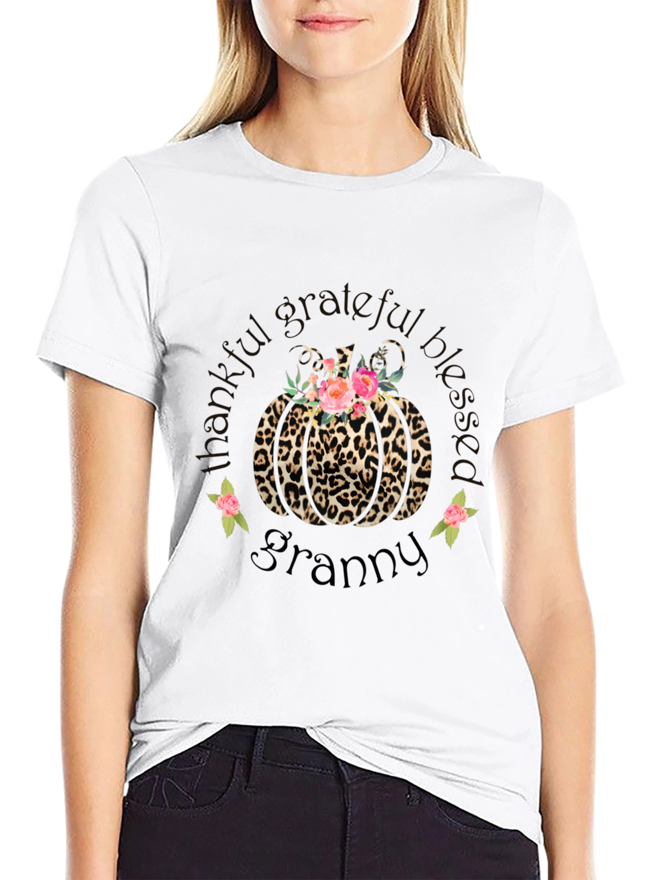 Leopard Pumpkin Granny Graphic T-Shirt