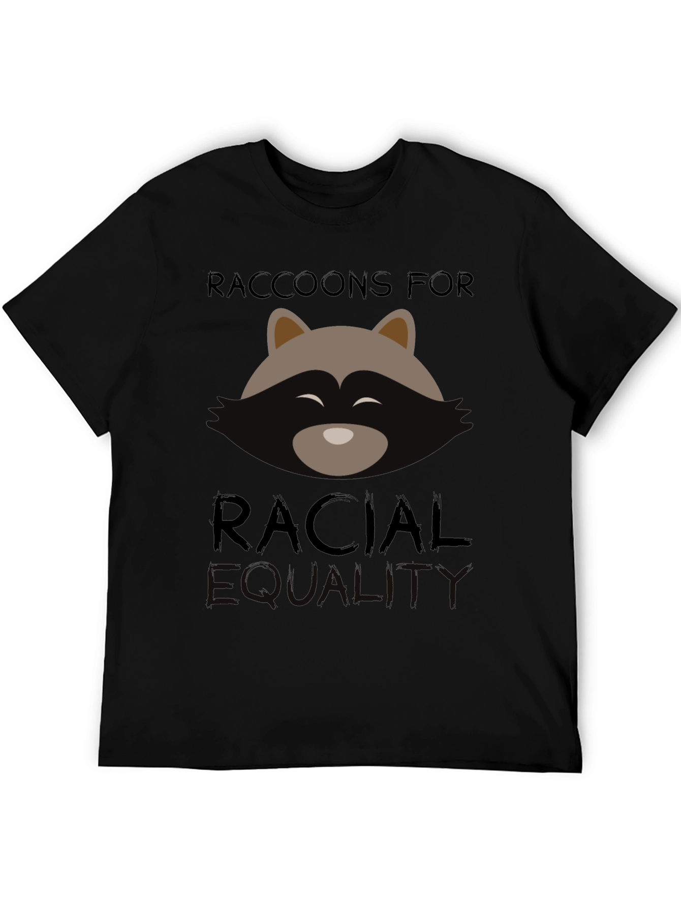 Raccoons for Racial Equality Black T-Shirt