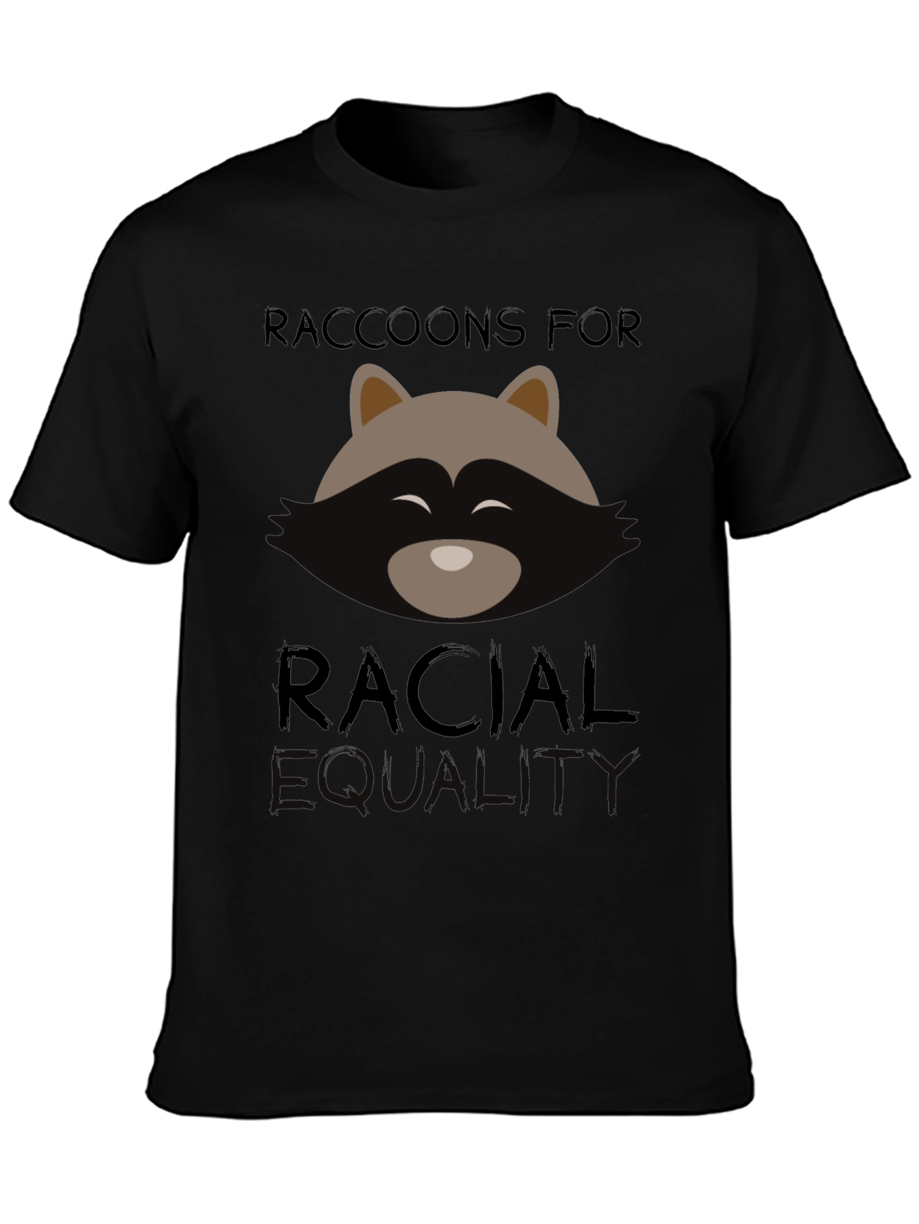 Raccoons for Racial Equality Black T-Shirt