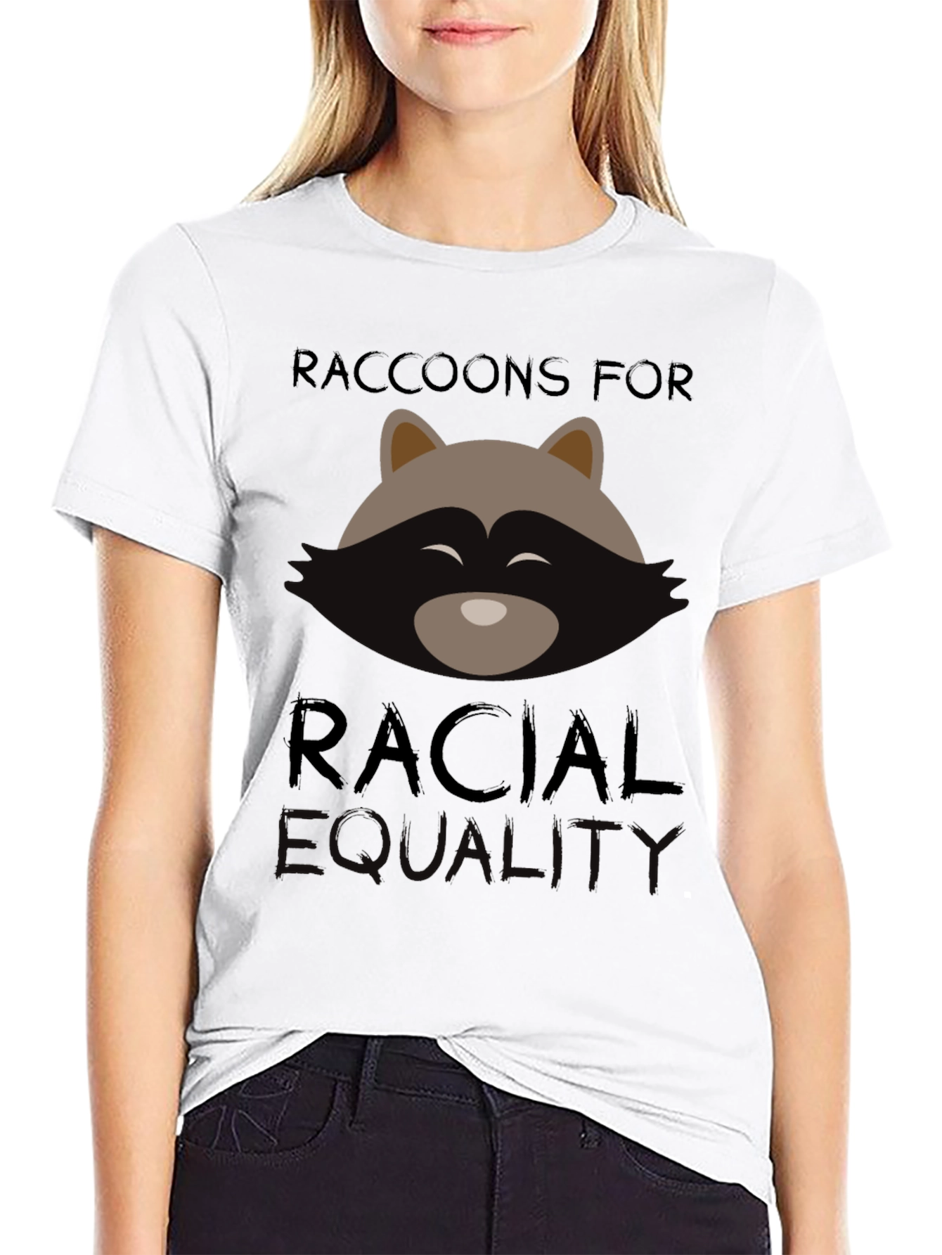 Raccoons for Racial Equality Black T-Shirt