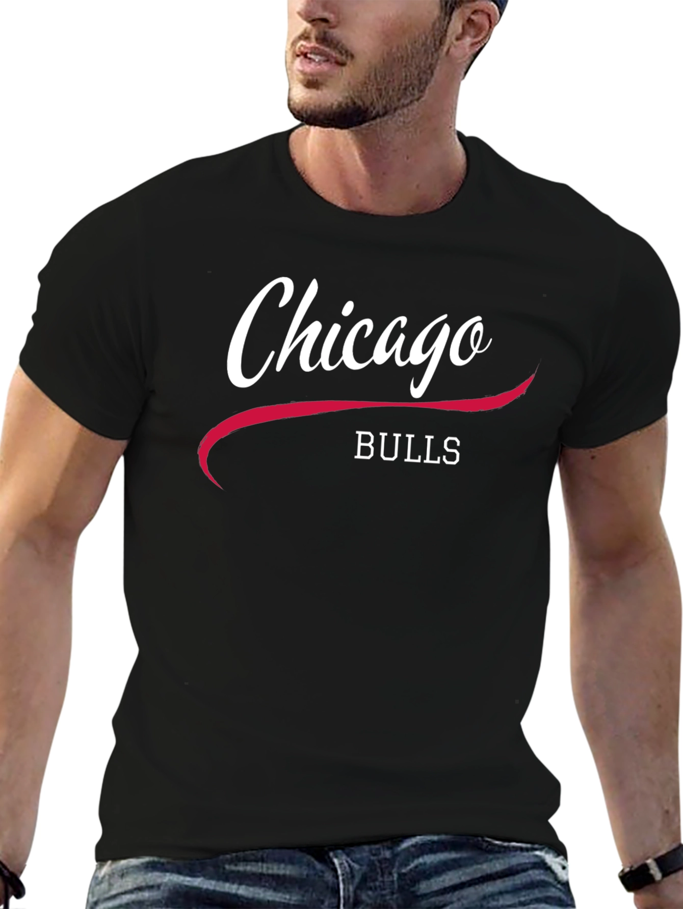 Chicago Bulls Graphic Tee - Classic Black Cotton Shirt