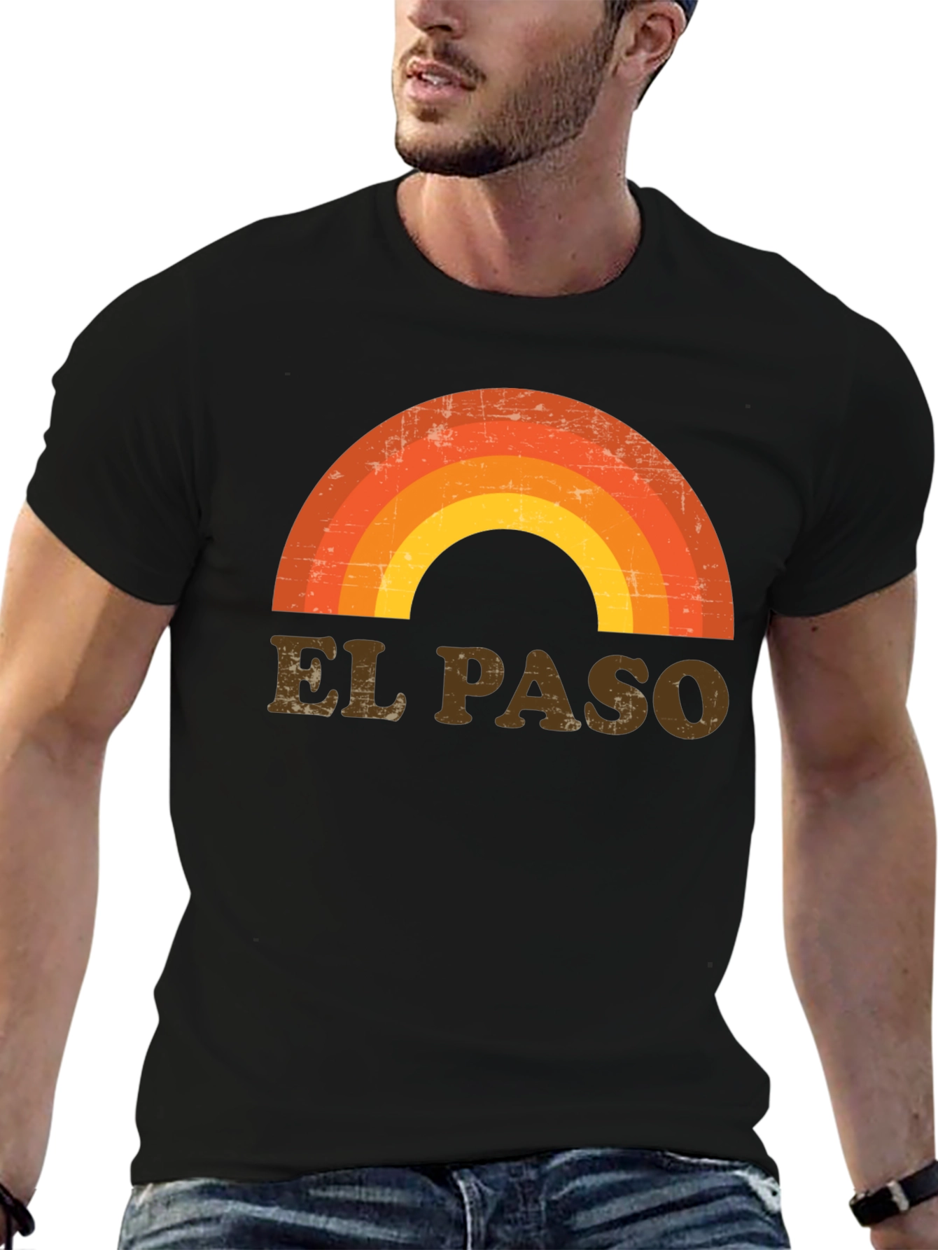 Retro El Paso Rainbow Graphic T-Shirt