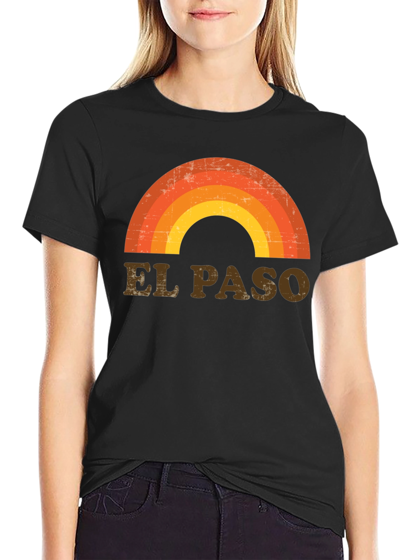 Retro El Paso Rainbow Graphic T-Shirt