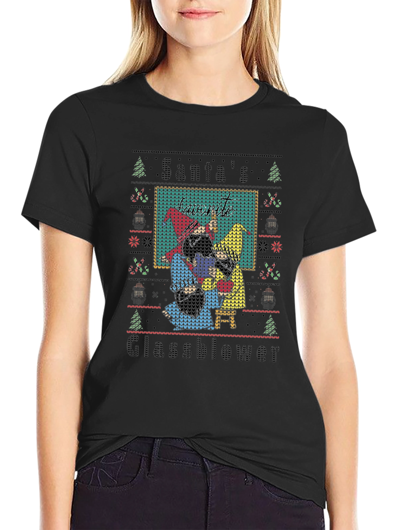 Santas Glassblower Ugly Christmas Sweater T-Shirt