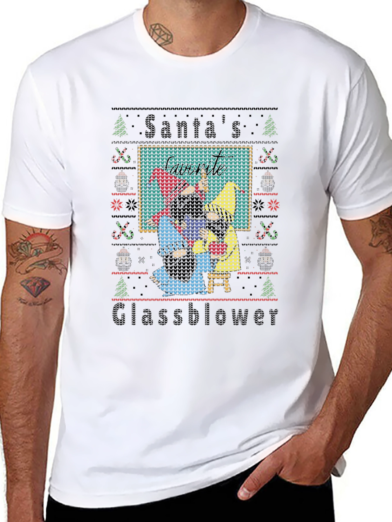 Santas Glassblower Ugly Christmas Sweater T-Shirt