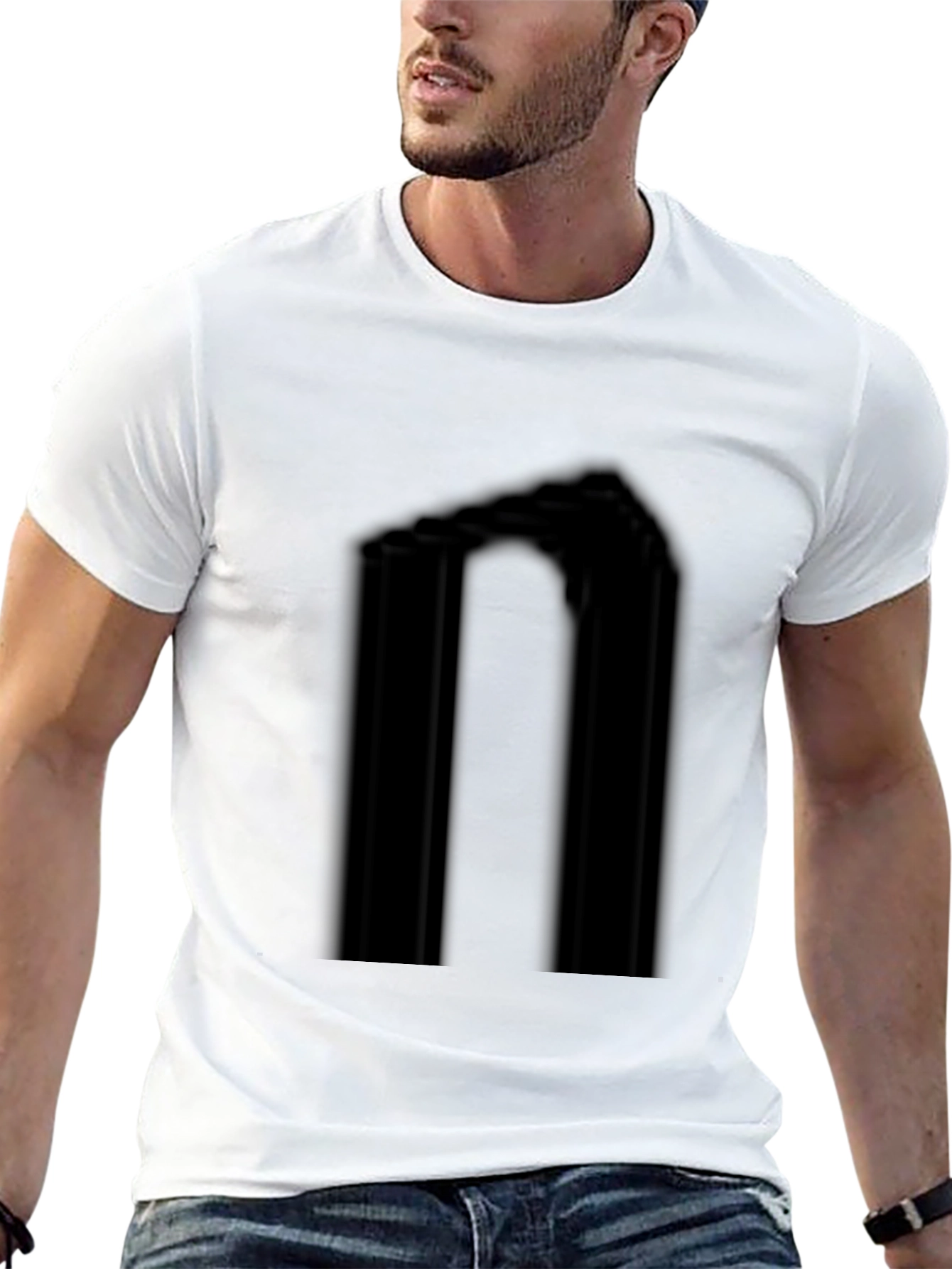 Black Graphic Print Mens Tee
