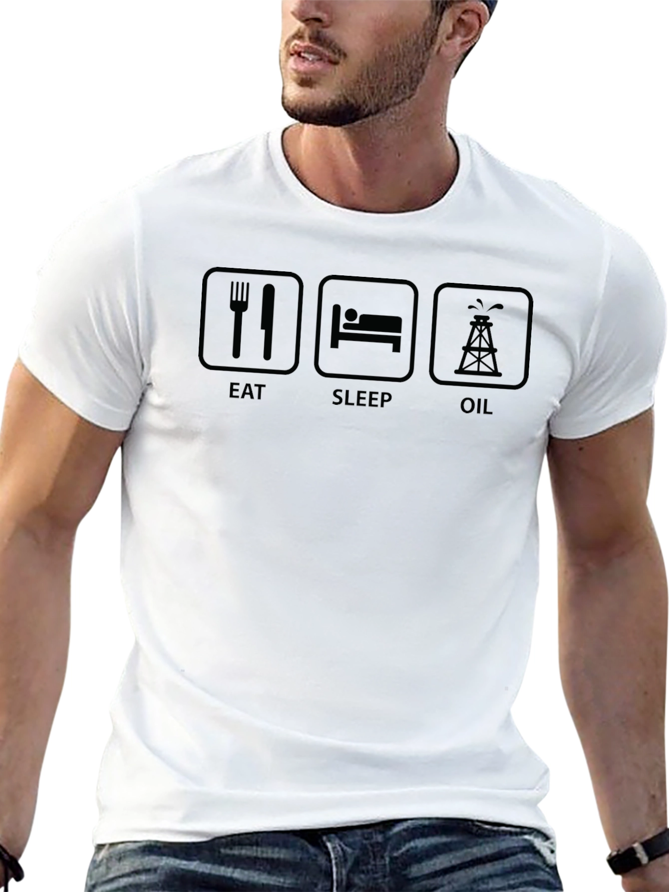 Eat Sleep Oil T-Shirt - Black Graphic Tee