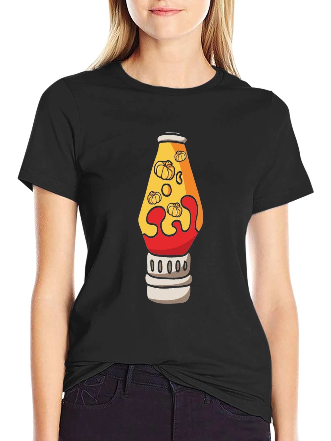 Pumpkin Lava Lamp Graphic Tee - Halloween Shirt