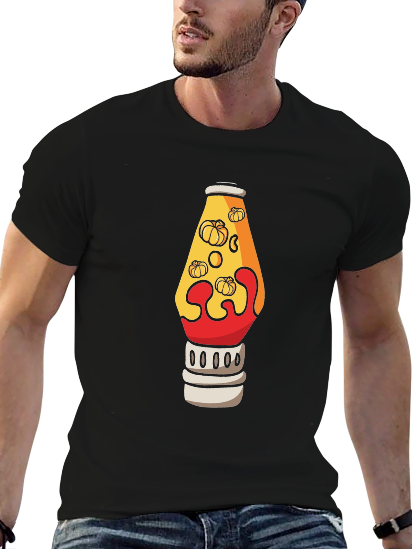 Pumpkin Lava Lamp Graphic Tee - Halloween Shirt
