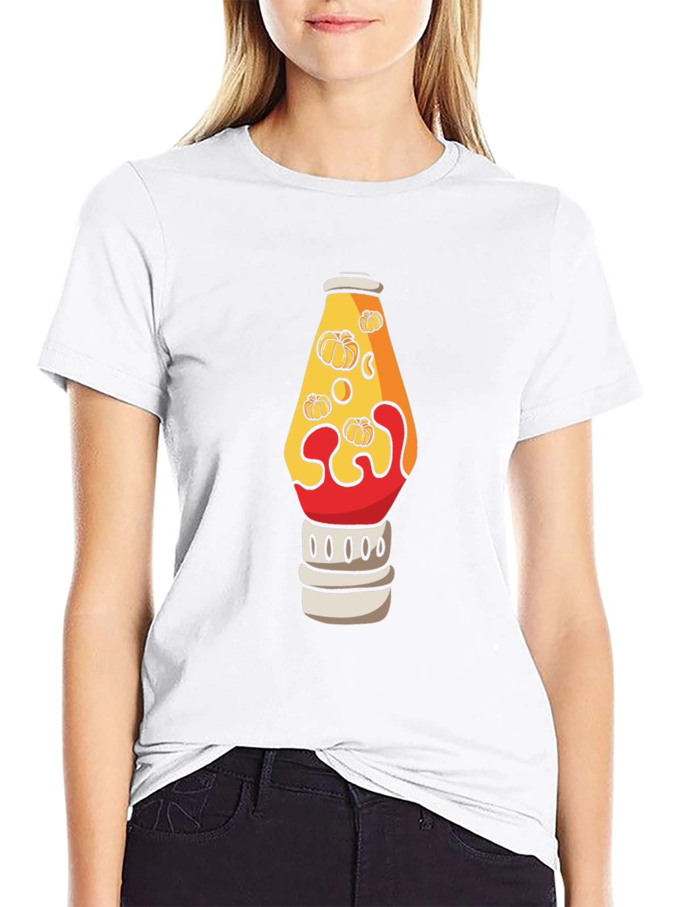 Pumpkin Lava Lamp Graphic Tee - Halloween Shirt