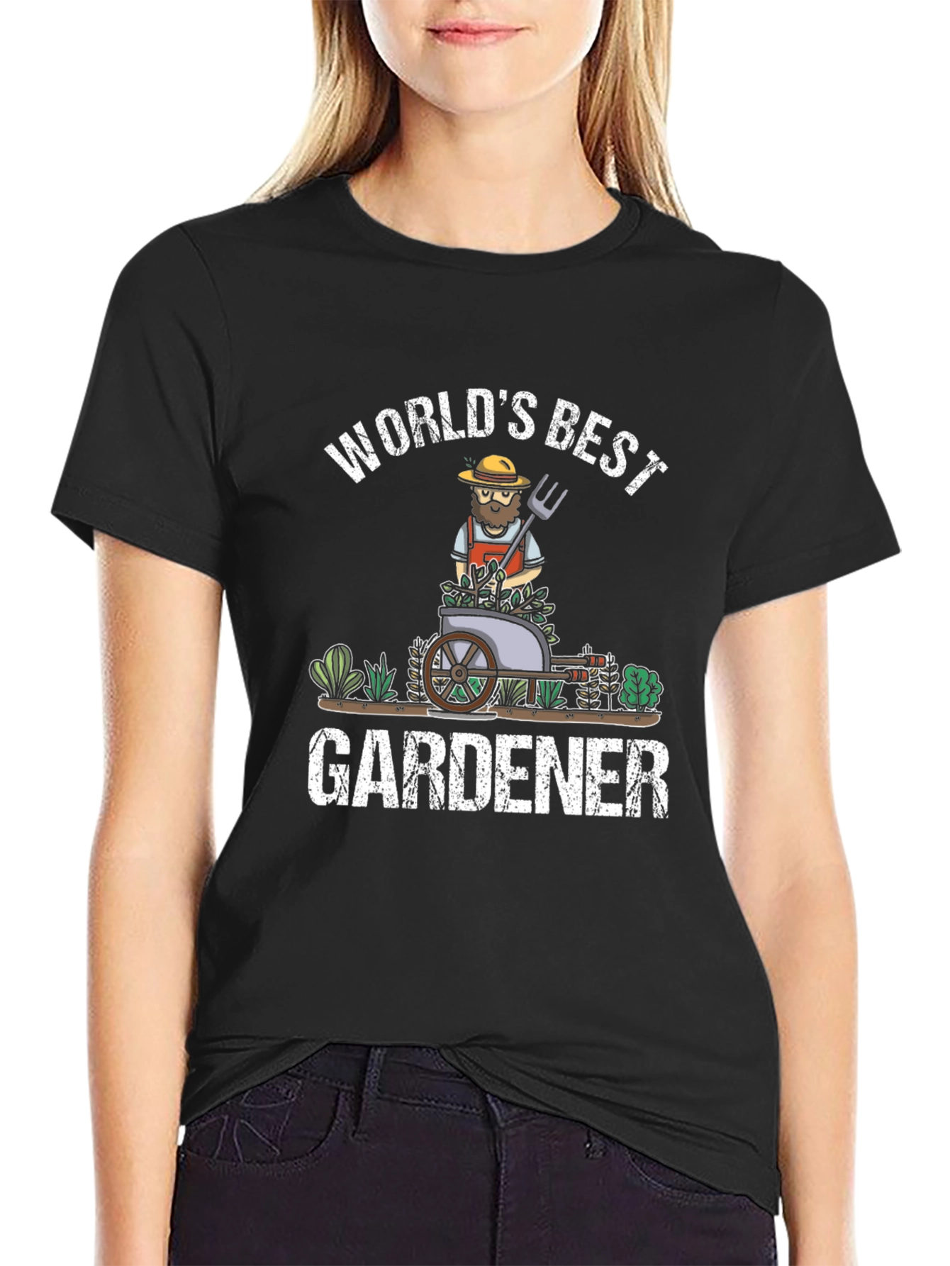Worlds Best Gardener T-Shirt - Black