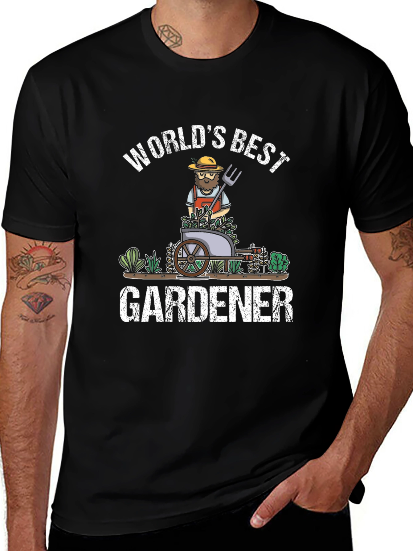 Worlds Best Gardener T-Shirt - Black