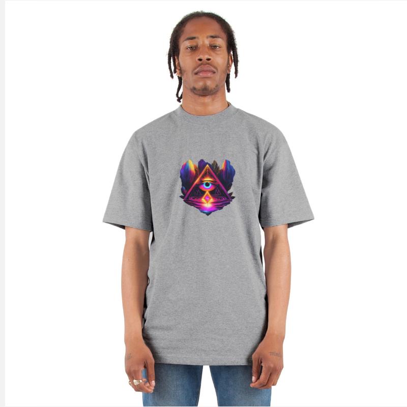 Neon All-Seeing Eye Pyramid for Spiritual and Meta