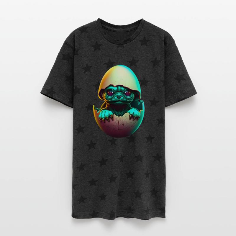 Neon Baby Alien Egg Illustration