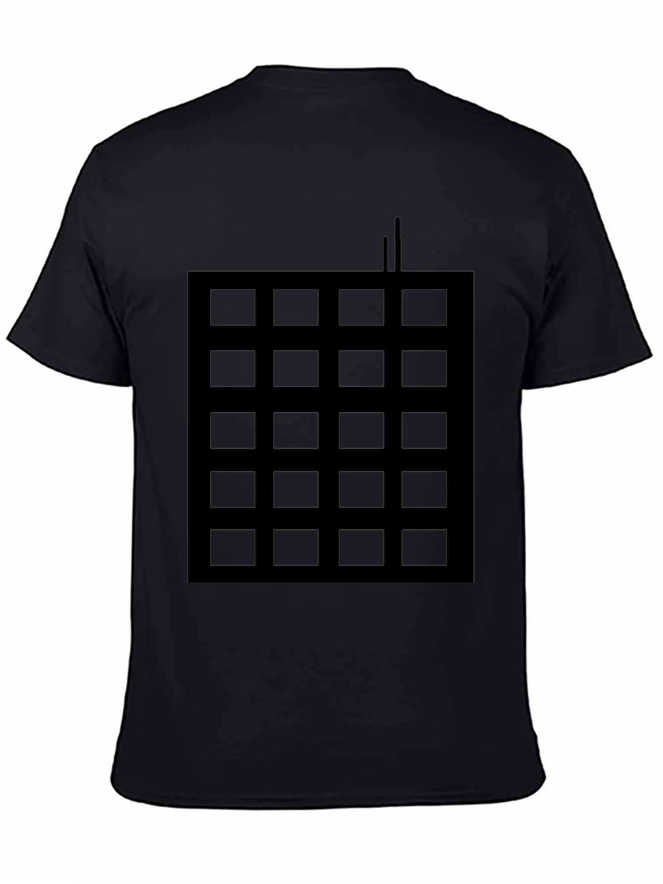 Grid Pattern Black T-Shirt