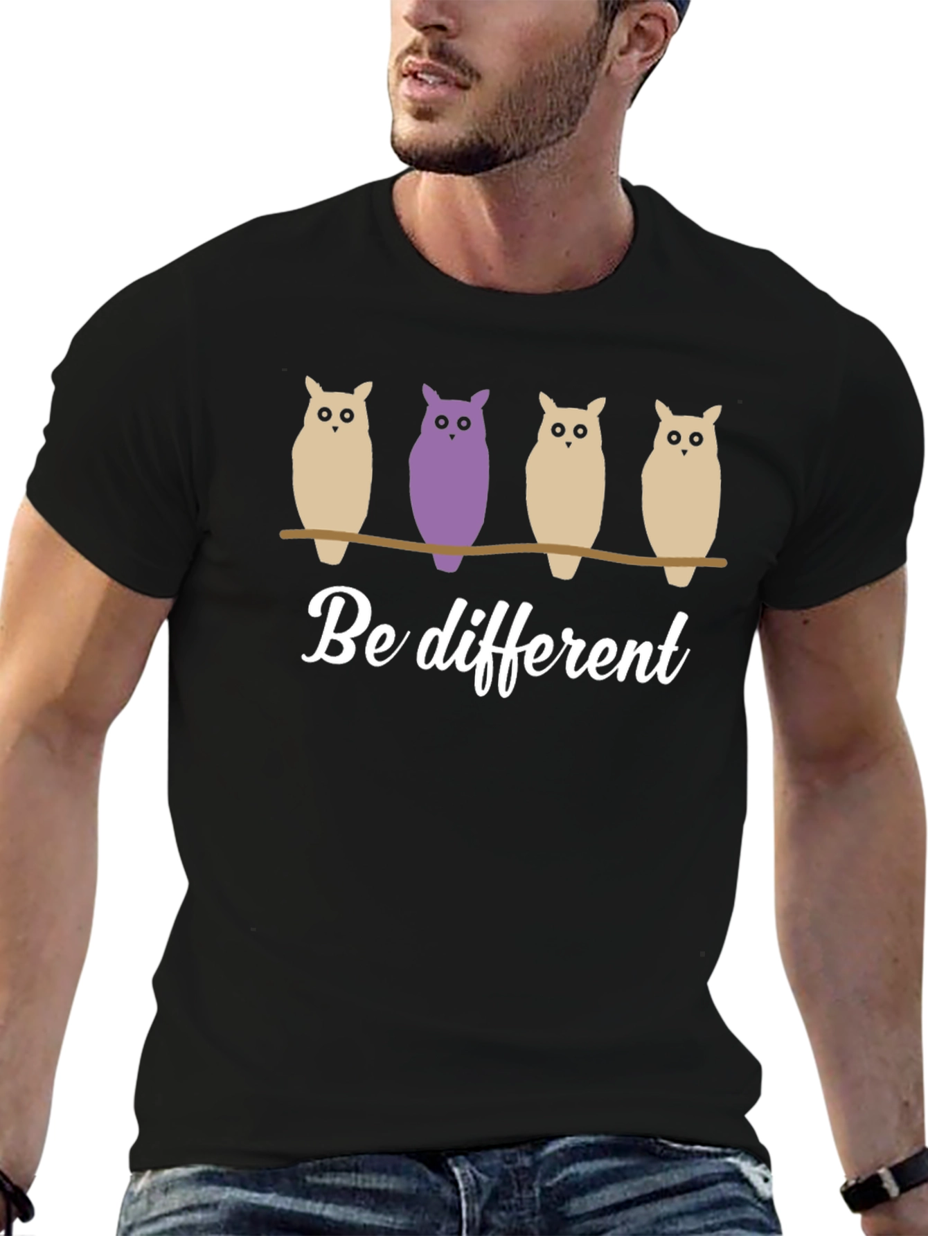 Be Different Owl Graphic T-Shirt - Unique & Stylish
