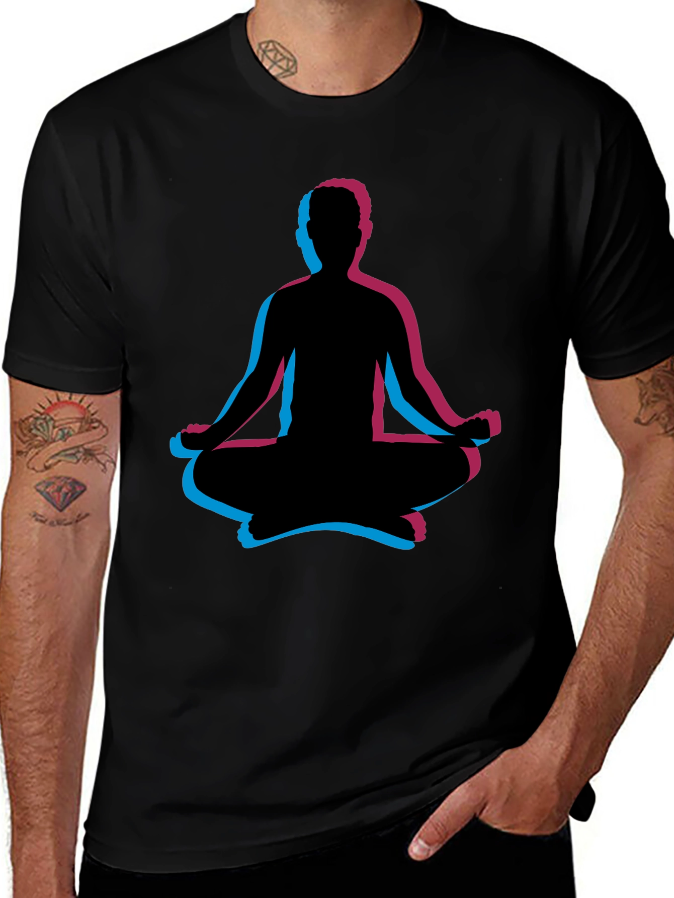 Meditative Man Black T-Shirt