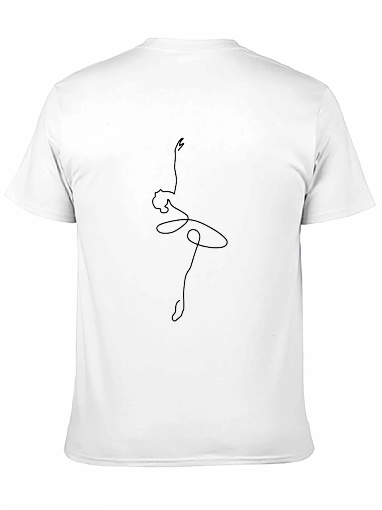 Ballet Dancer Line Art Black T-Shirt