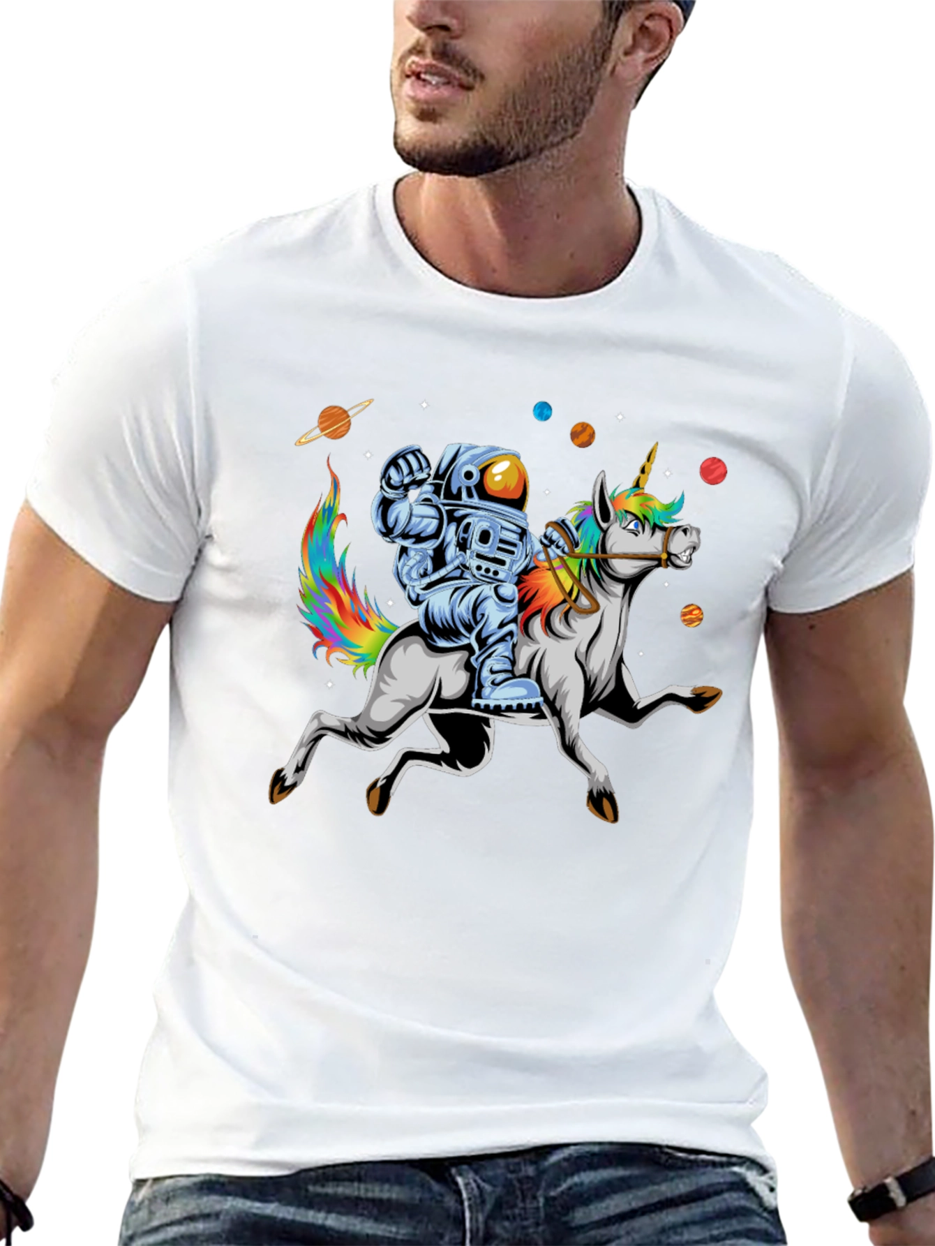 Astronaut Riding Unicorn T-Shirt