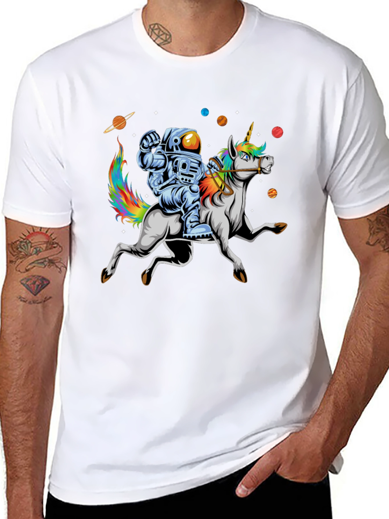 Astronaut Riding Unicorn T-Shirt