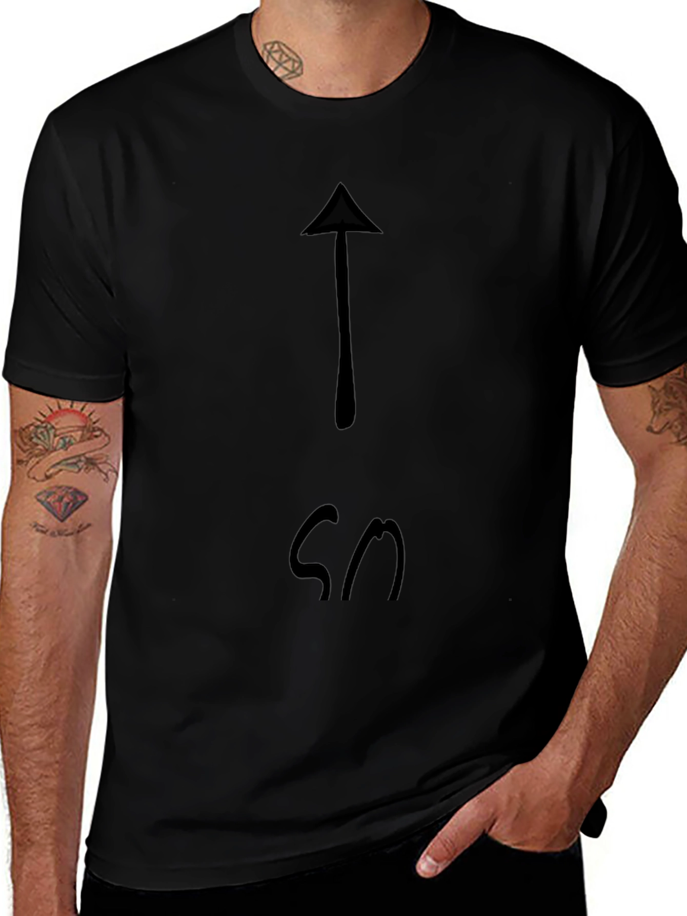 Arrow Graphic Tee - Black Casual Shirt