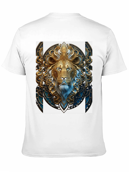 Lion Art Graphic Print Black T-Shirt