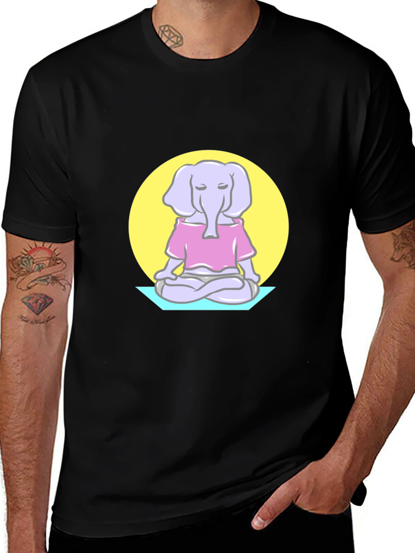 Zen Elephant T-Shirt - Meditating Animal Graphic Tee