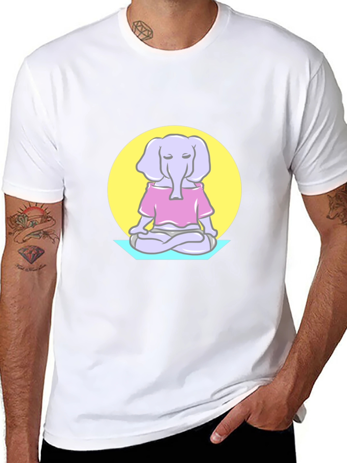 Zen Elephant T-Shirt - Meditating Animal Graphic Tee