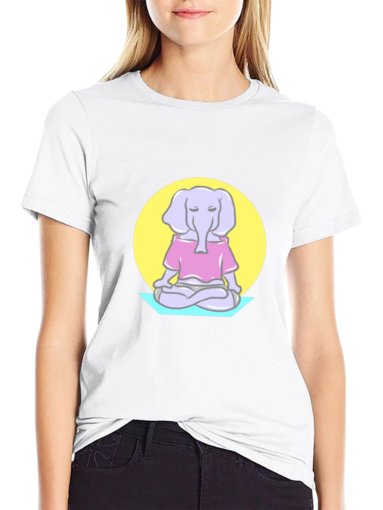 Zen Elephant T-Shirt - Meditating Animal Graphic Tee