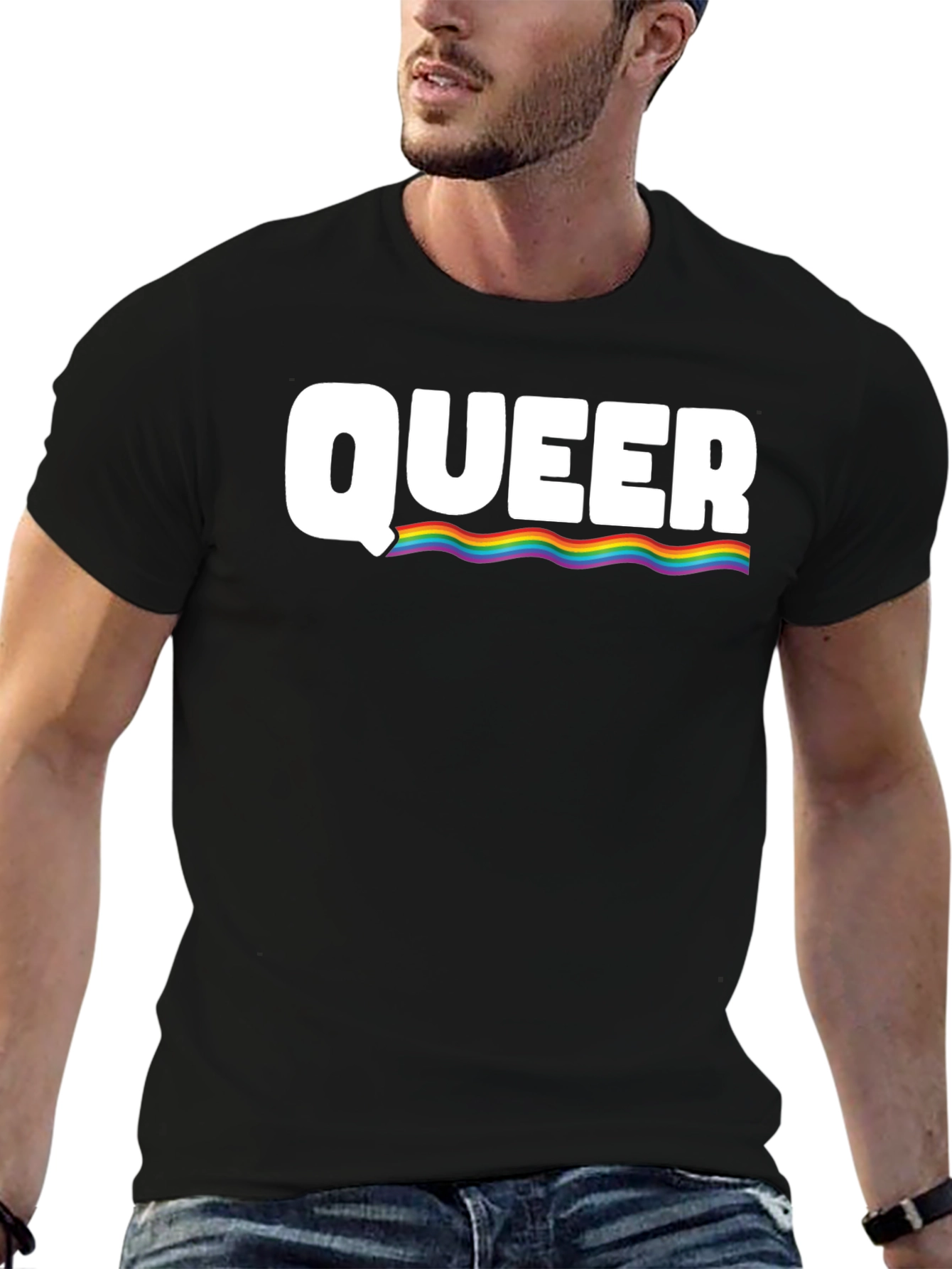 Queer Pride Rainbow Graphic T-Shirt