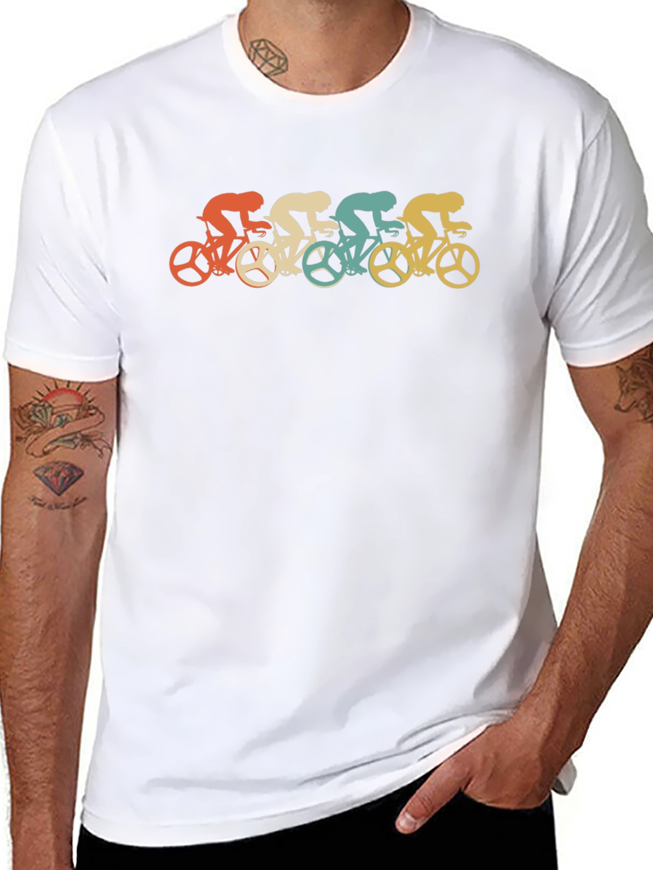 Retro Cycling Team Graphic Tee - Black