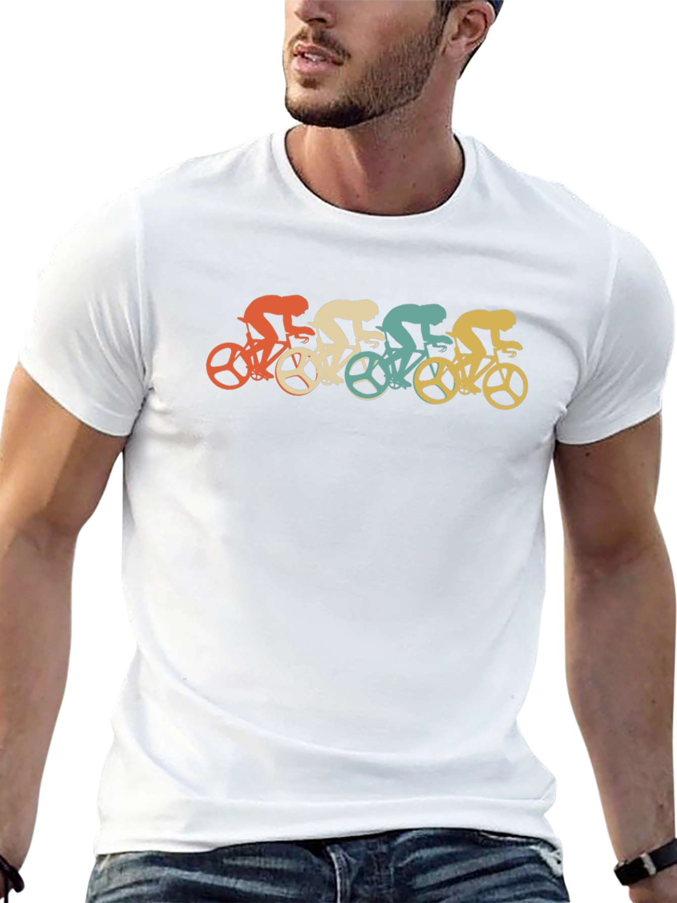 Retro Cycling Team Graphic Tee - Black