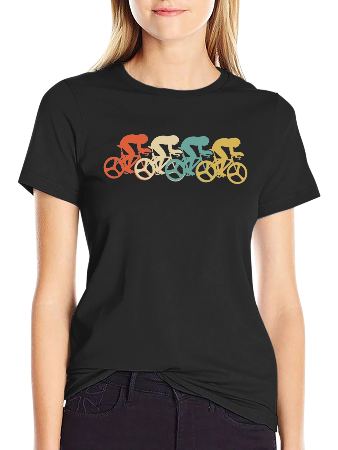 Retro Cycling Team Graphic Tee - Black