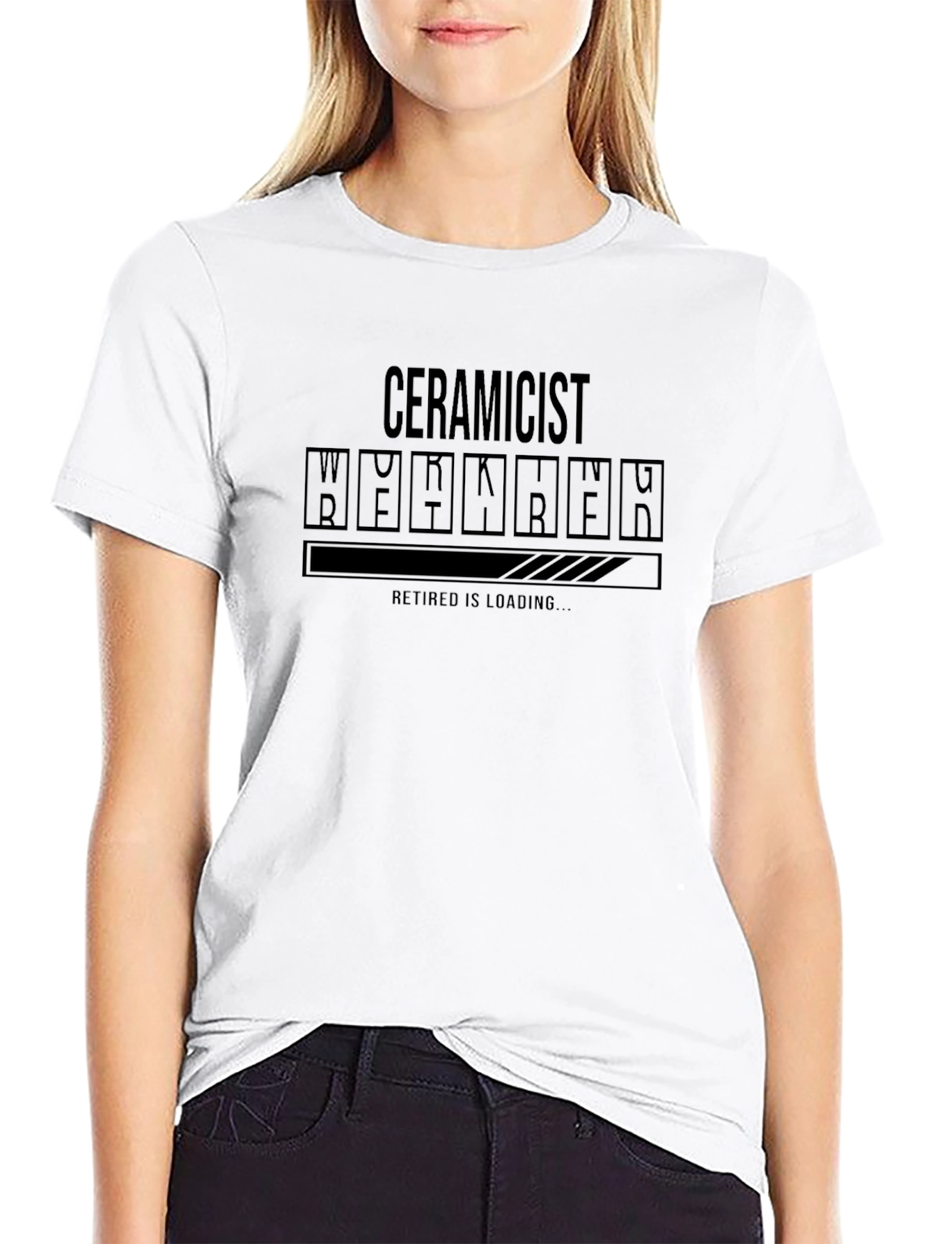 Ceramicist Retirement Loading T-Shirt - Black Graphic Tee