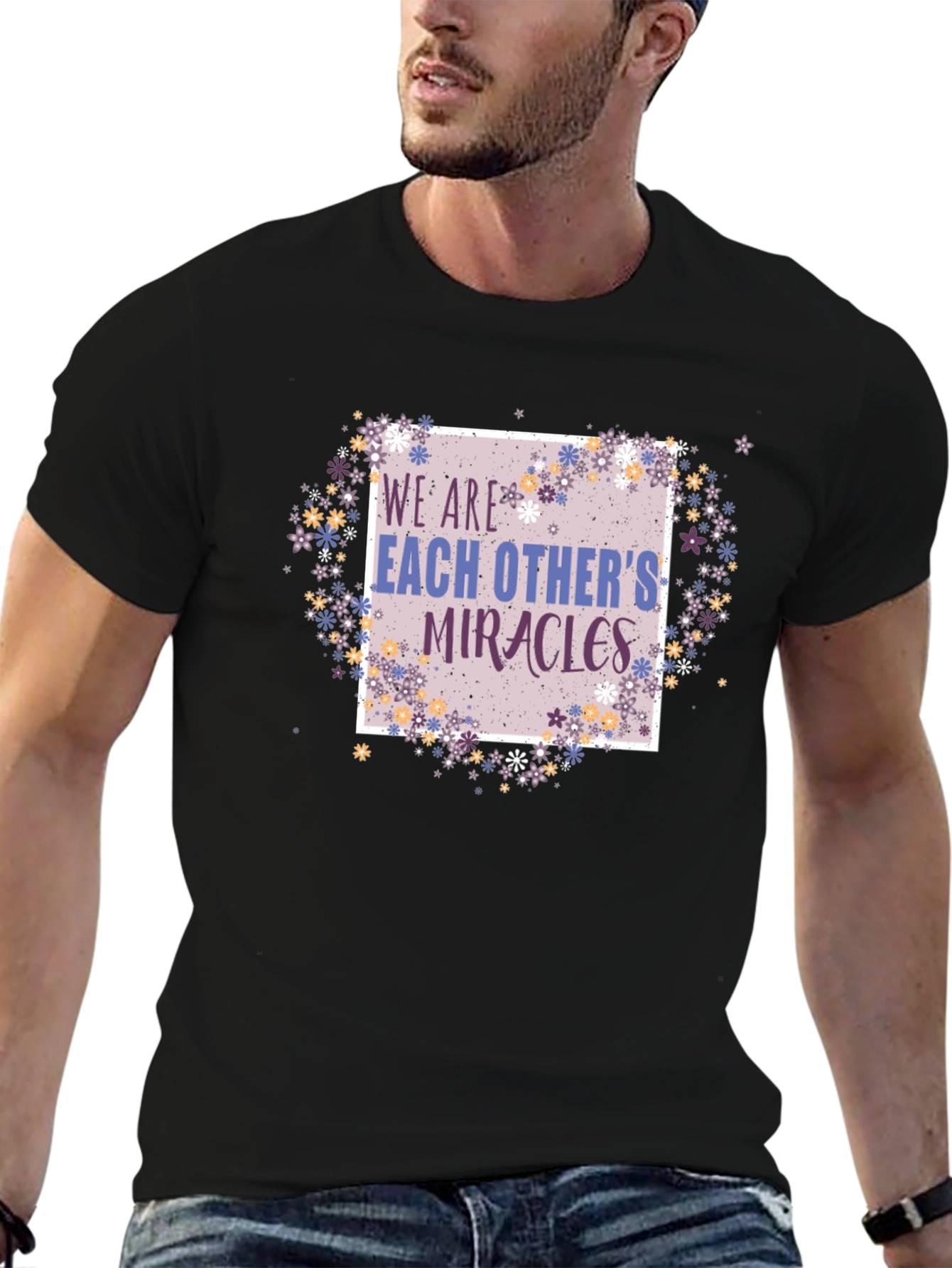 Miracles T-Shirt - Floral Design Comfort Fit