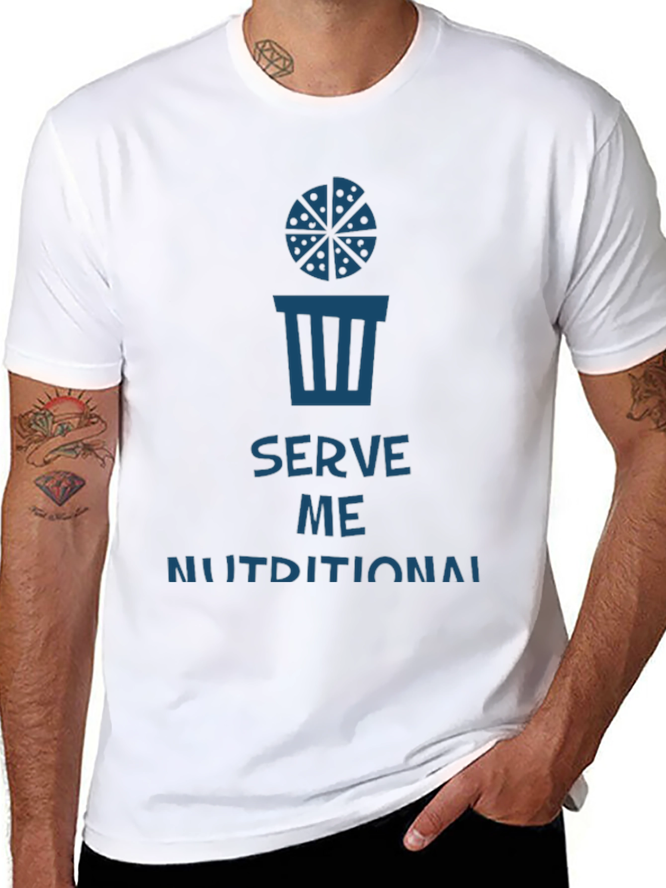 Serve Me Nutritional T-Shirt - Funny Foodie Tee