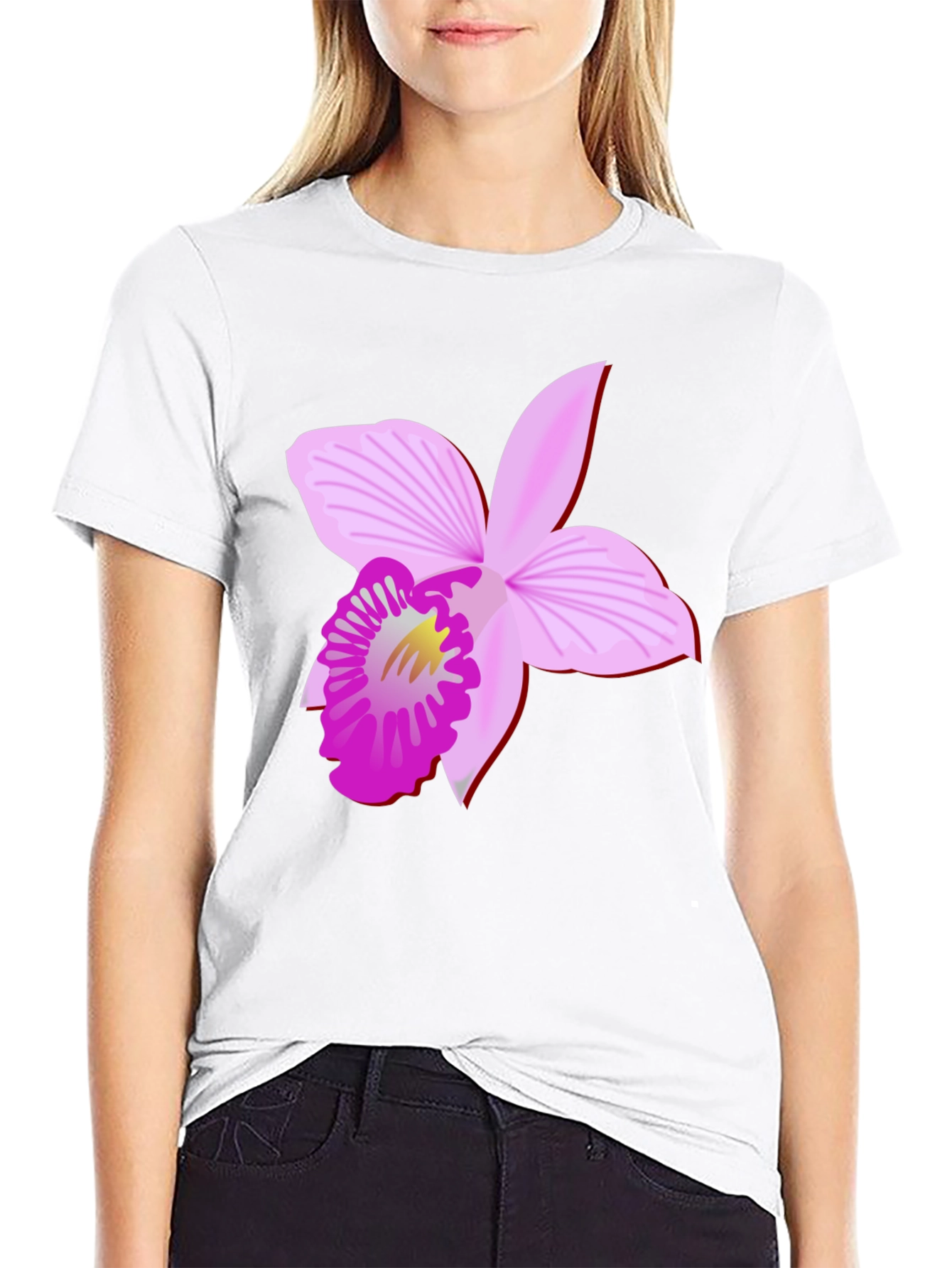 Orchid Graphic Black Tee