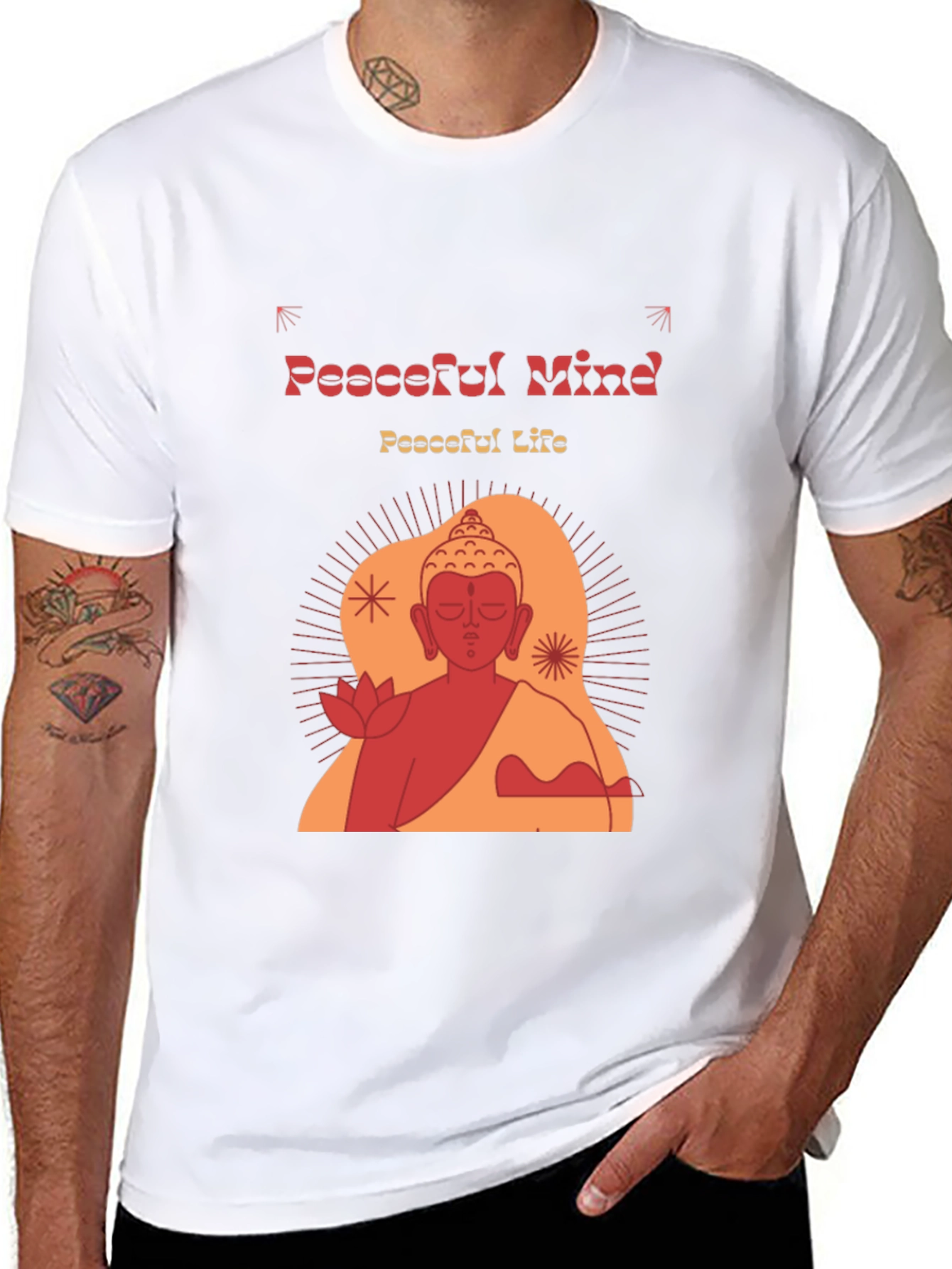 Peaceful Mind Buddha Graphic T-Shirt