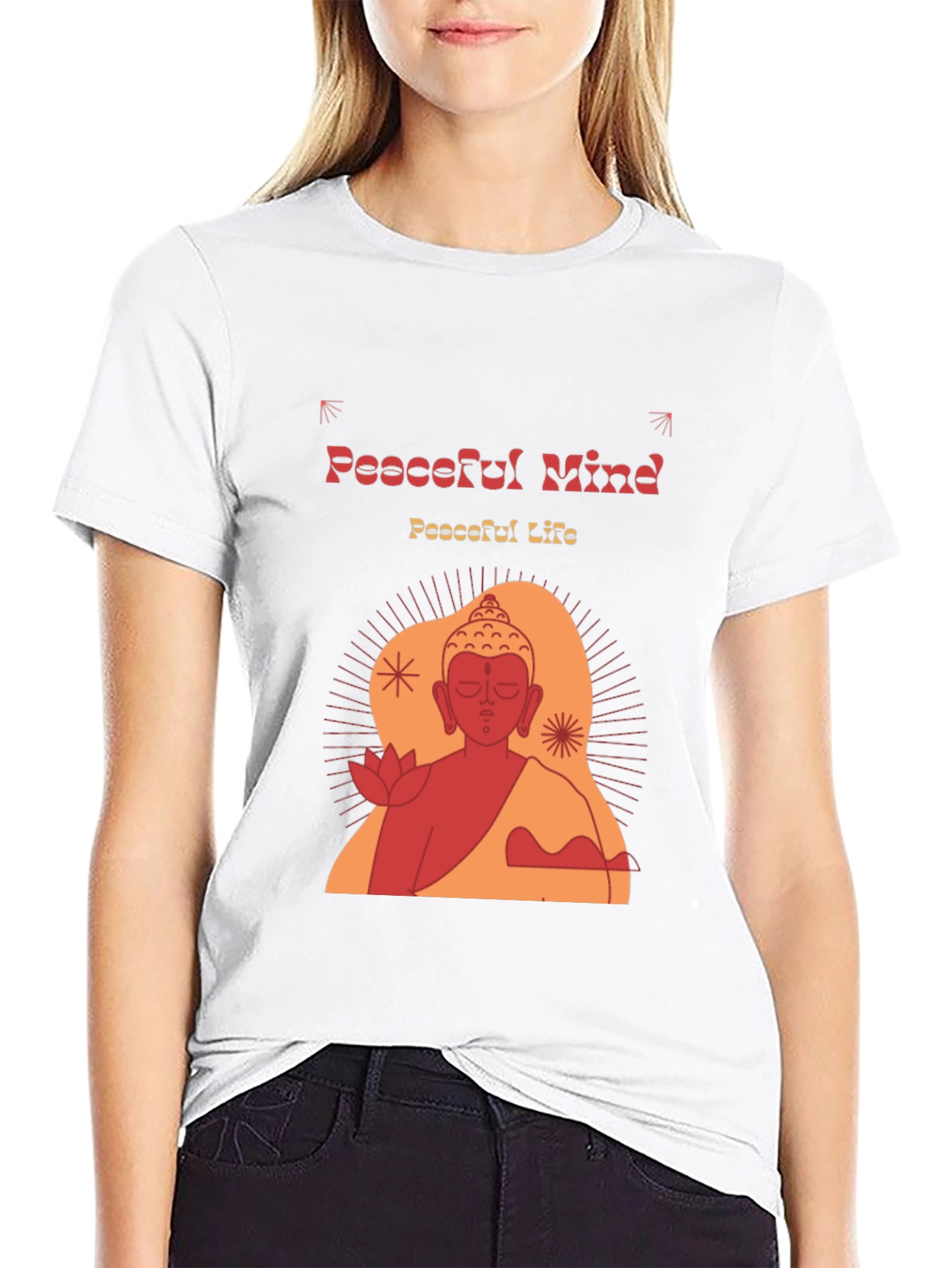 Peaceful Mind Buddha Graphic T-Shirt