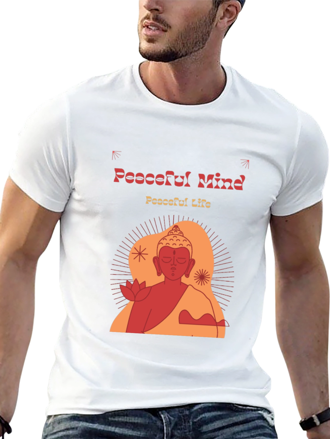 Peaceful Mind Buddha Graphic T-Shirt