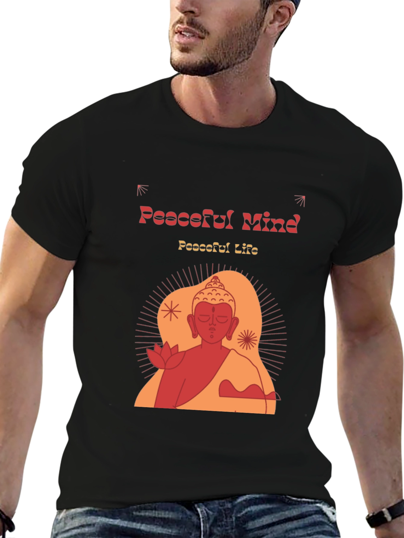 Peaceful Mind Buddha Graphic T-Shirt