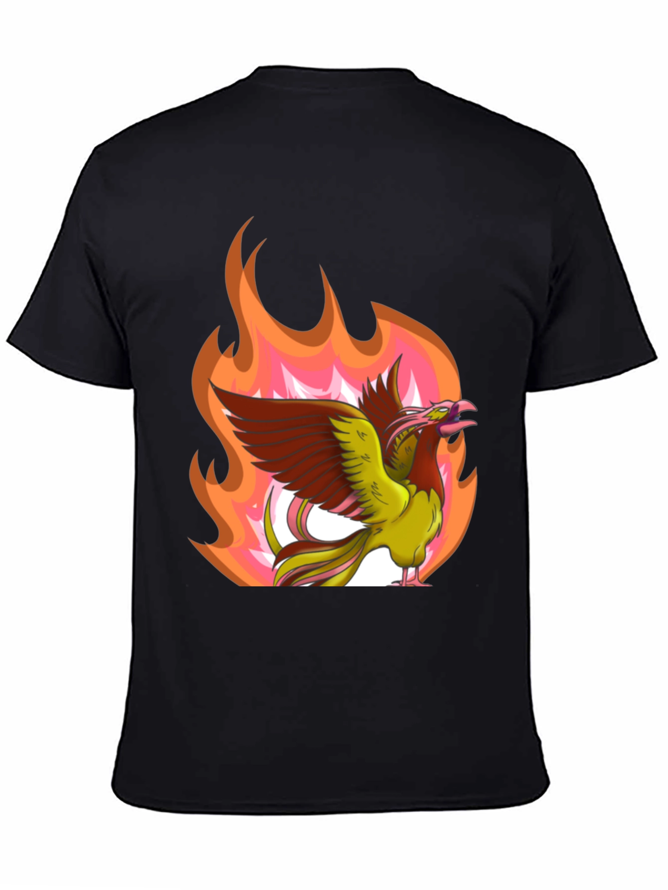 Phoenix Firebird Graphic Tee - Black Cotton T-Shirt