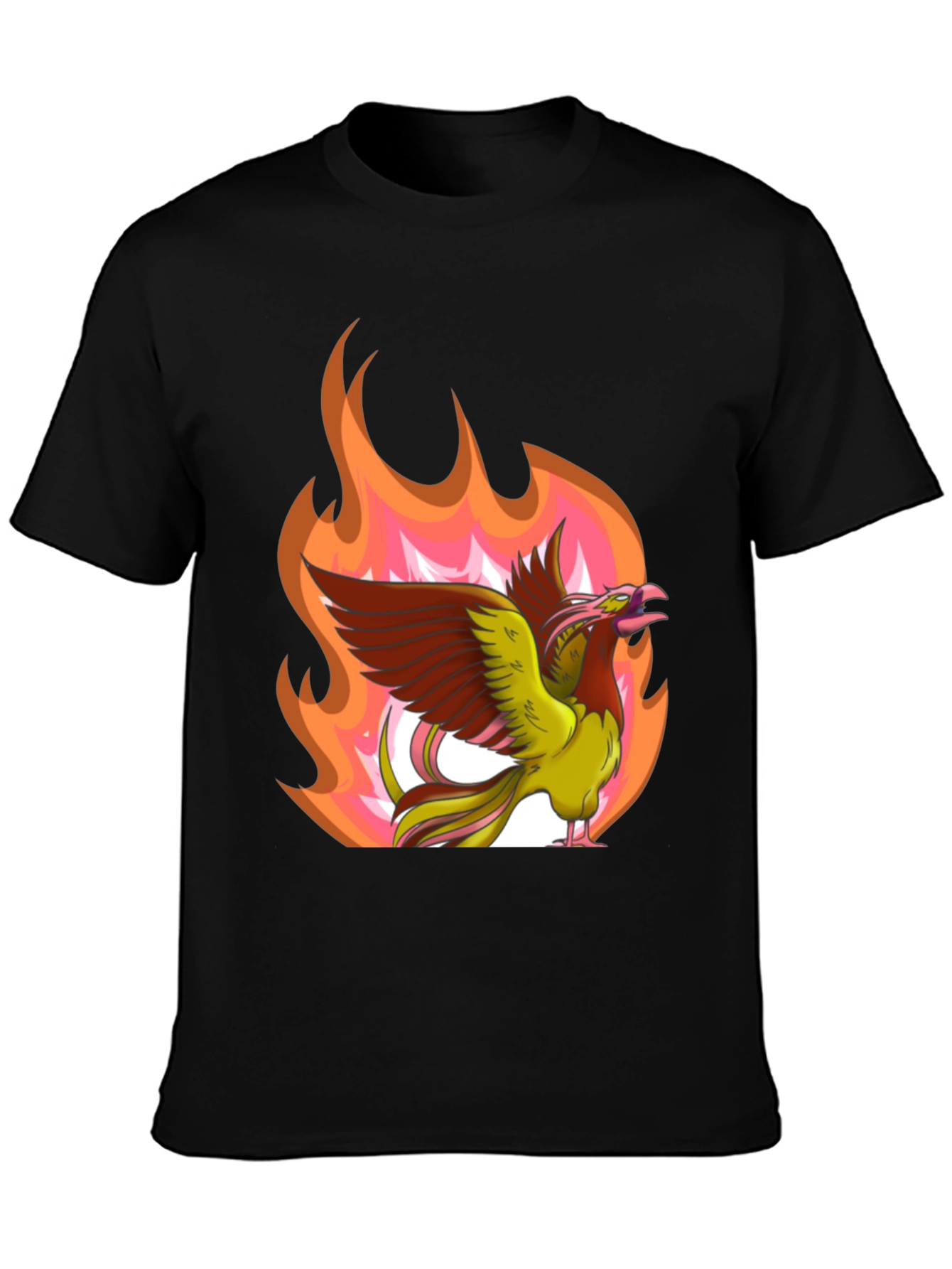 Phoenix Firebird Graphic Tee - Black Cotton T-Shirt