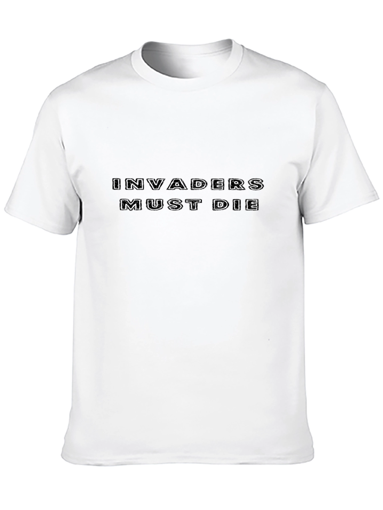 Invaders Must Die Graphic Tee - Black Cotton T-Shirt