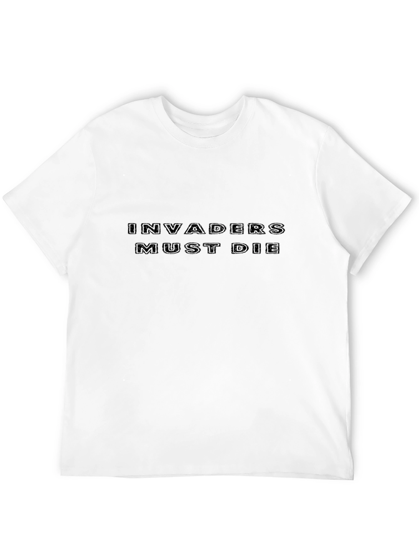Invaders Must Die Graphic Tee - Black Cotton T-Shirt