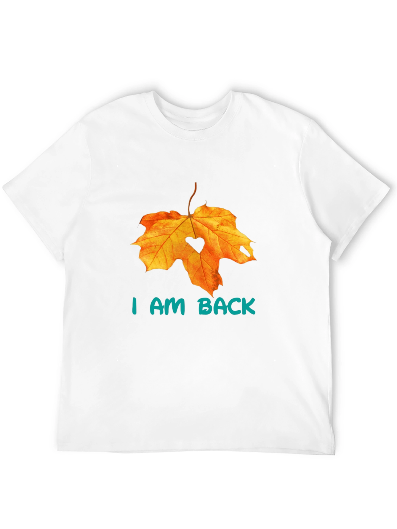 Autumn Leaf Heart Tee - I Am Back