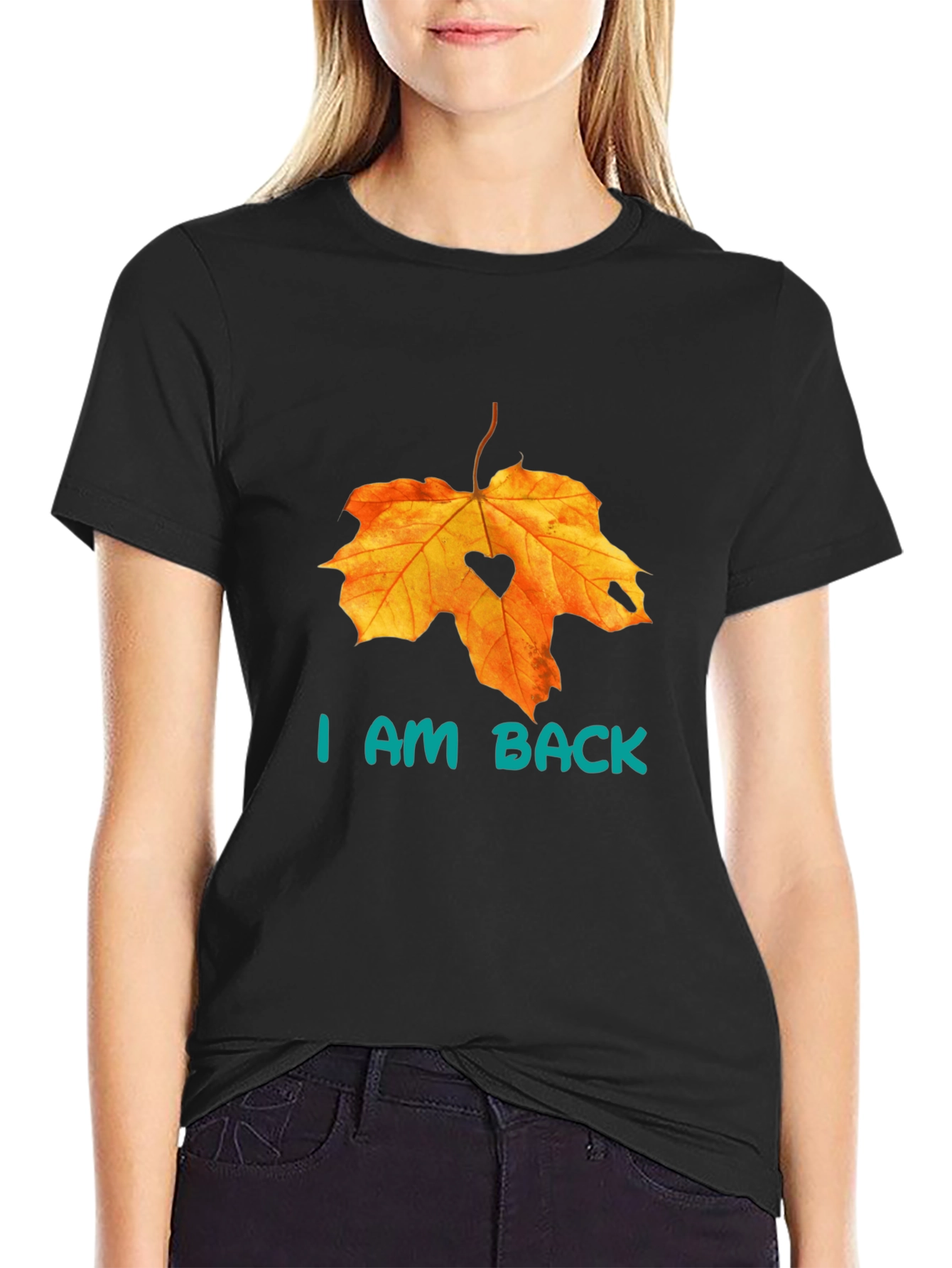 Autumn Leaf Heart Tee - I Am Back